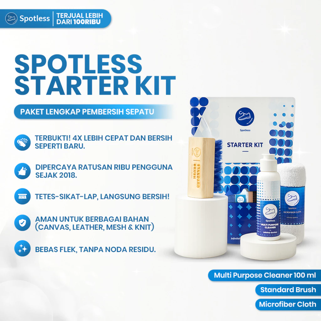 Paket Pembersih Sepatu Spotless Starter Kit - Sabun Cuci Sepatu Pembersih Kotoran & Noda