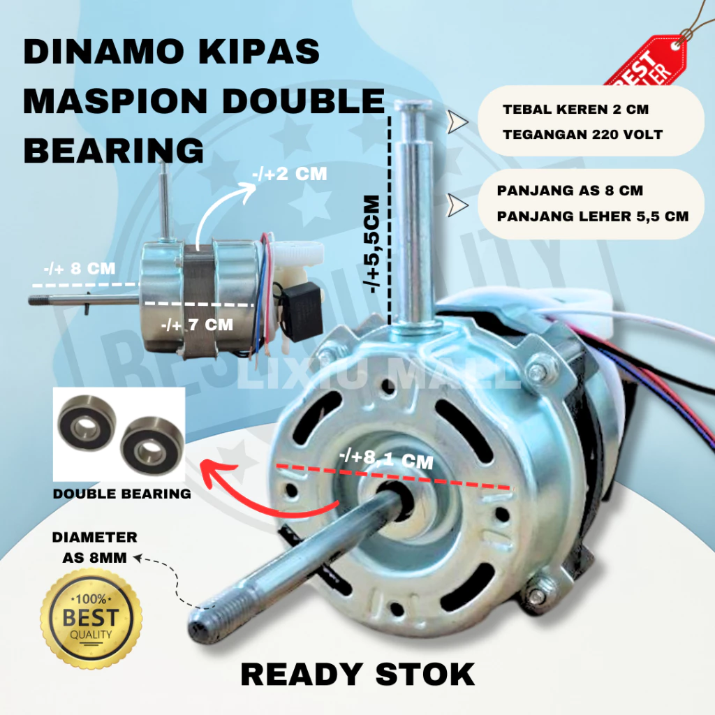 Dinamo Kipas Angin Maspion 71*20 Double Ball Bearing / Mesin / Fan Motor Kipas Angin Maspion 12 - 16 inch