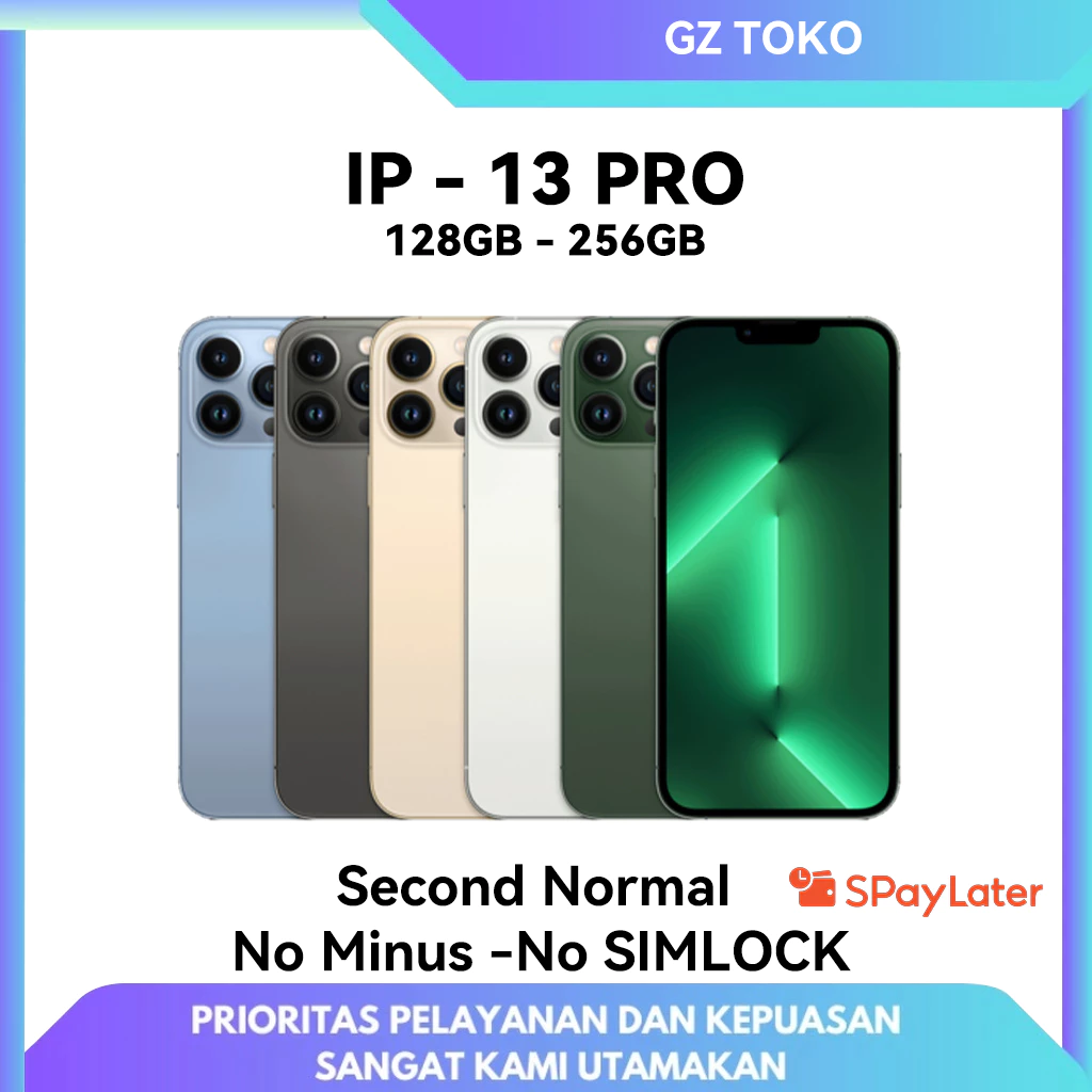 IP 13 PRO 128GB 256GB SECOND HAND GARANSI 1 BULAN TERPERCAYA ORIGINAL FULLSET MULUS SECOND GOOD CONDITIONS BH 95+ EX INTER