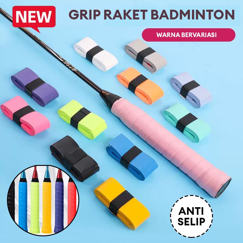 BBAK GRIP RAKET BADMINTON / Grip Karet Raket Badminton Anti Slip, Menyerap Keringat Warna