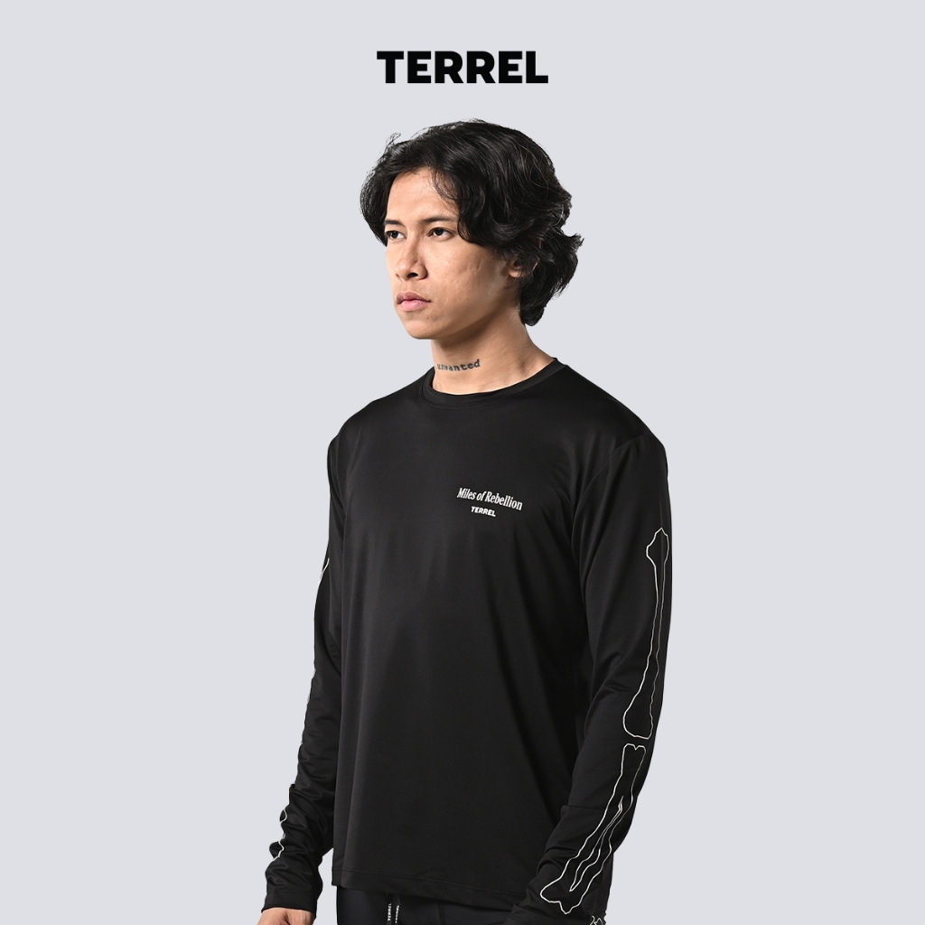 Terrel Sportswear - Long Sleeve MoR Spray Logo Men Running Gym | Baju Olahraga Lengan