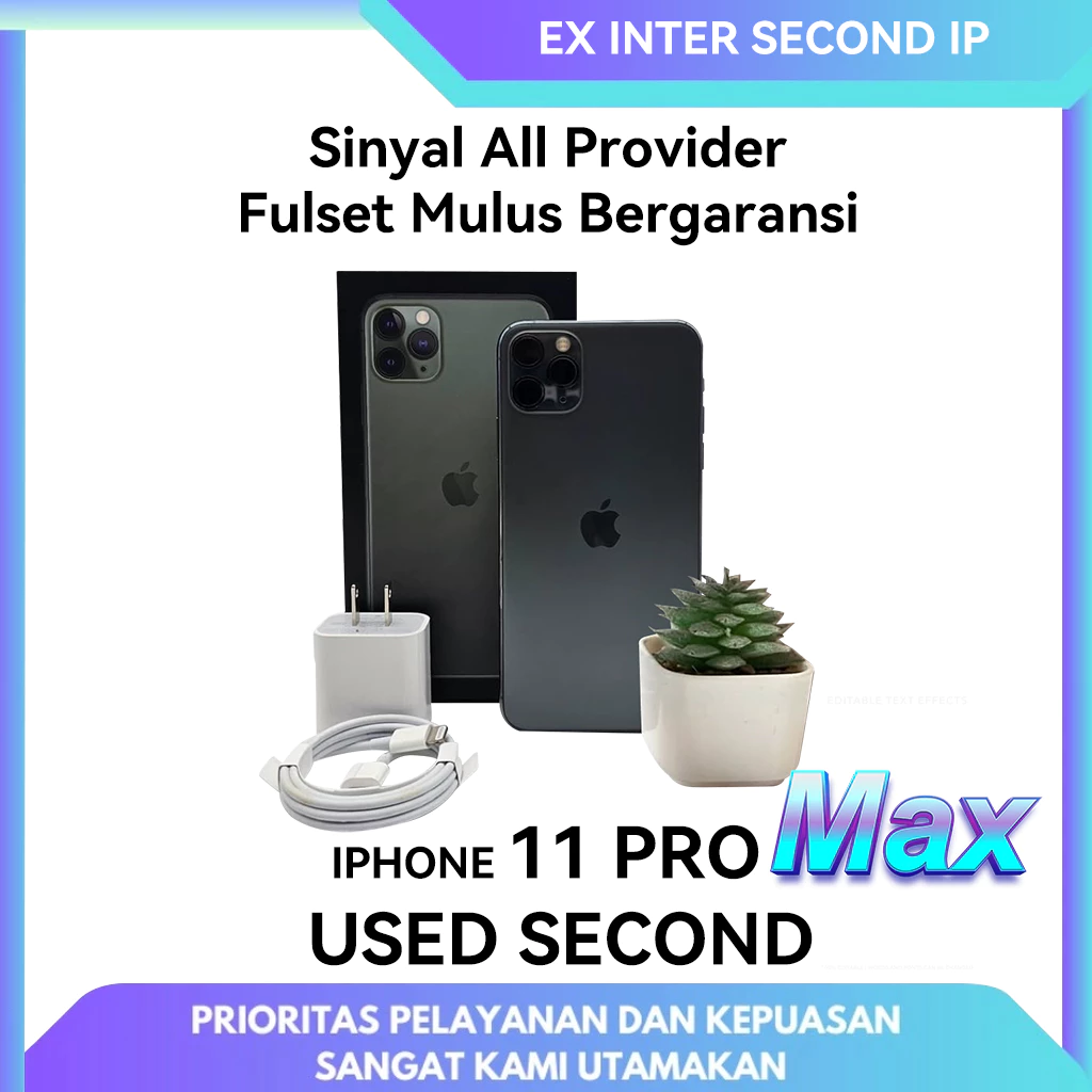 IPHONE 11 Pro Max 64GB 256GB SECOND HAND GARANSI 1 BULAN TERPERCAYA  inter Normal  Bekas 99 NEW BH95+ EX INTER