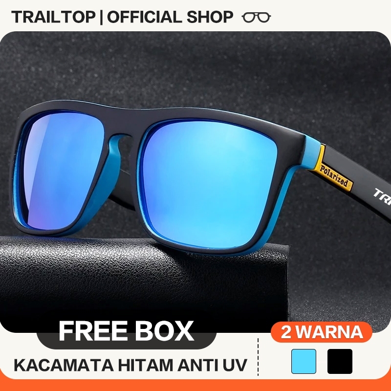 TrailTop Kacamata Hitam Polarized Pria Wanita Lensa HD Sunglasses UV400 Anti Silau Untuk