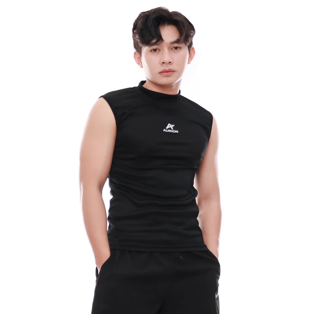 AURION Singlet Lekbong Manset Tanpa Lengan Atasan Olahraga Sepakbola Futsal Lari Gym
