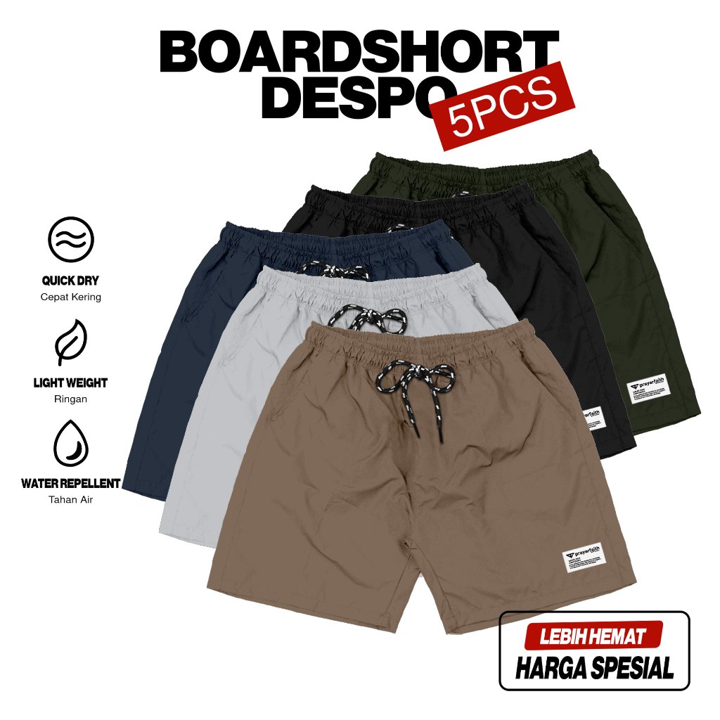 Westpride - Celana Pendek Boardshort Despo 5PCS Quick Dry Lightweight Water Repellent Pria