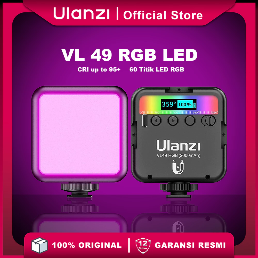 07. Ulanzi VL49 RGB Lampu LED Kamera dan Smartphone