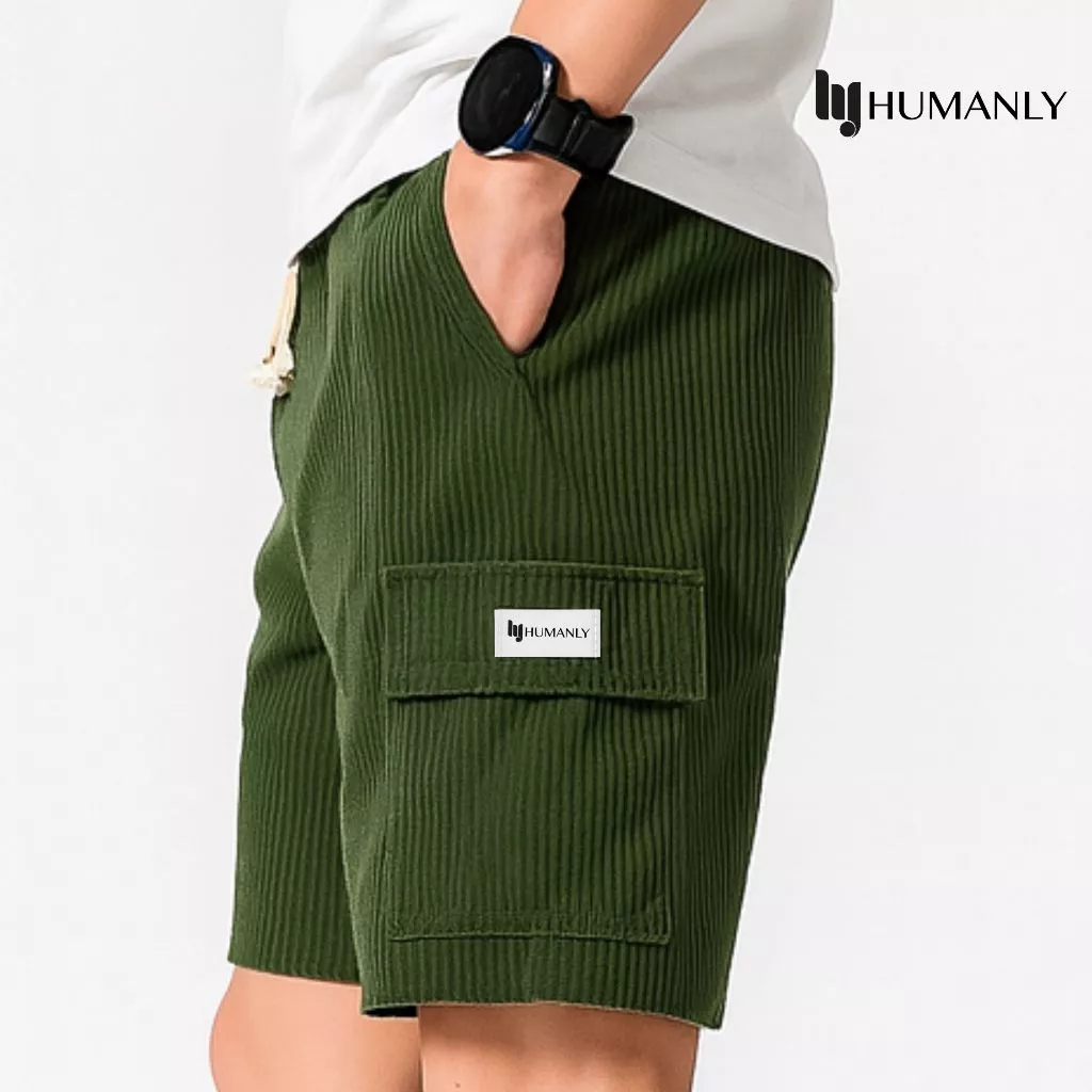 Promo 3 Pcs Celana Corduroy Pendek || Corduroy Cargo Pendek Pria