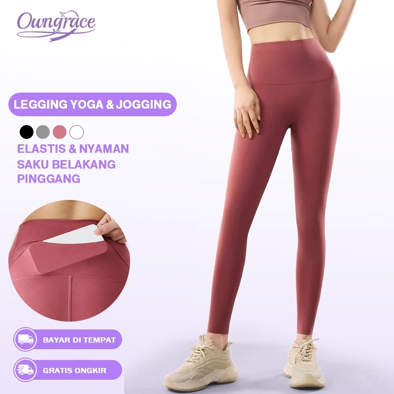Owngrace Celana Olahraga Wanita Celana Yoga Legging Highwaist Celana Senam Wanita Zumba