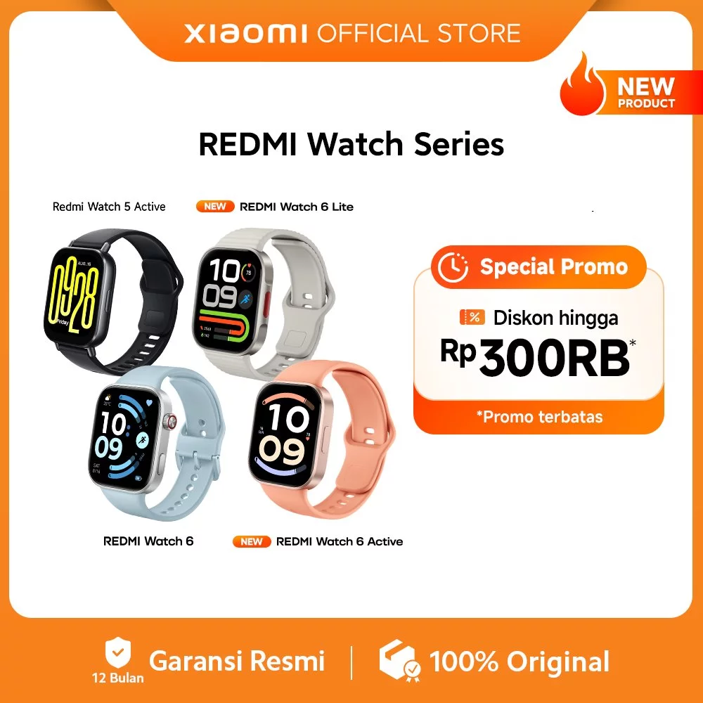 Xiaomi REDMI Watch Series | REDMI Watch 5 Active & 6 Active | REDMI Watch 6 Lite | REDMI Watch 6 | Layar AMOLED HD | Panggilan Bluetooth & Always-on Display [Xiaomi Official Store]