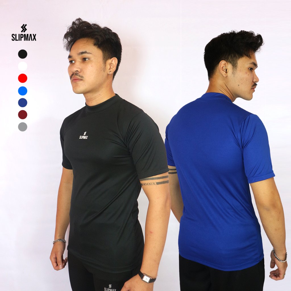SLIPMAX Baju Manset Olahraga Sport Lengan Pendek Atasan Olahraga Gym Fitnes Pakaian