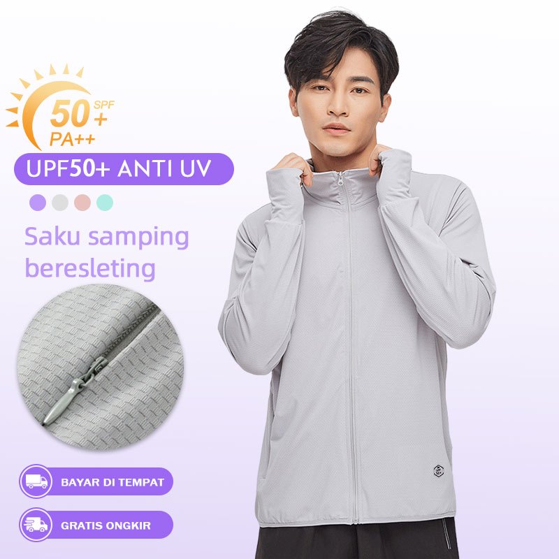 Owngrace Jaket Anti UV Olahraga Jaket Olahraga Running Lari fitness pria