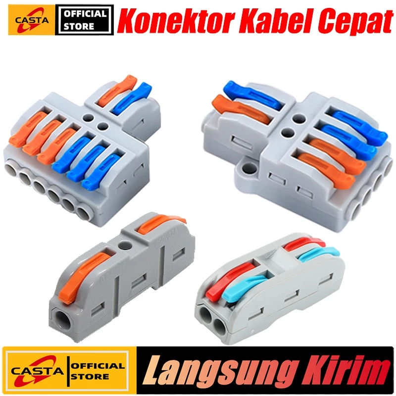 CASTA Konektor Kabel Listrik Cepat 32A 400V Terminal Sambungan Kabel dengan Tuas 1 In 1