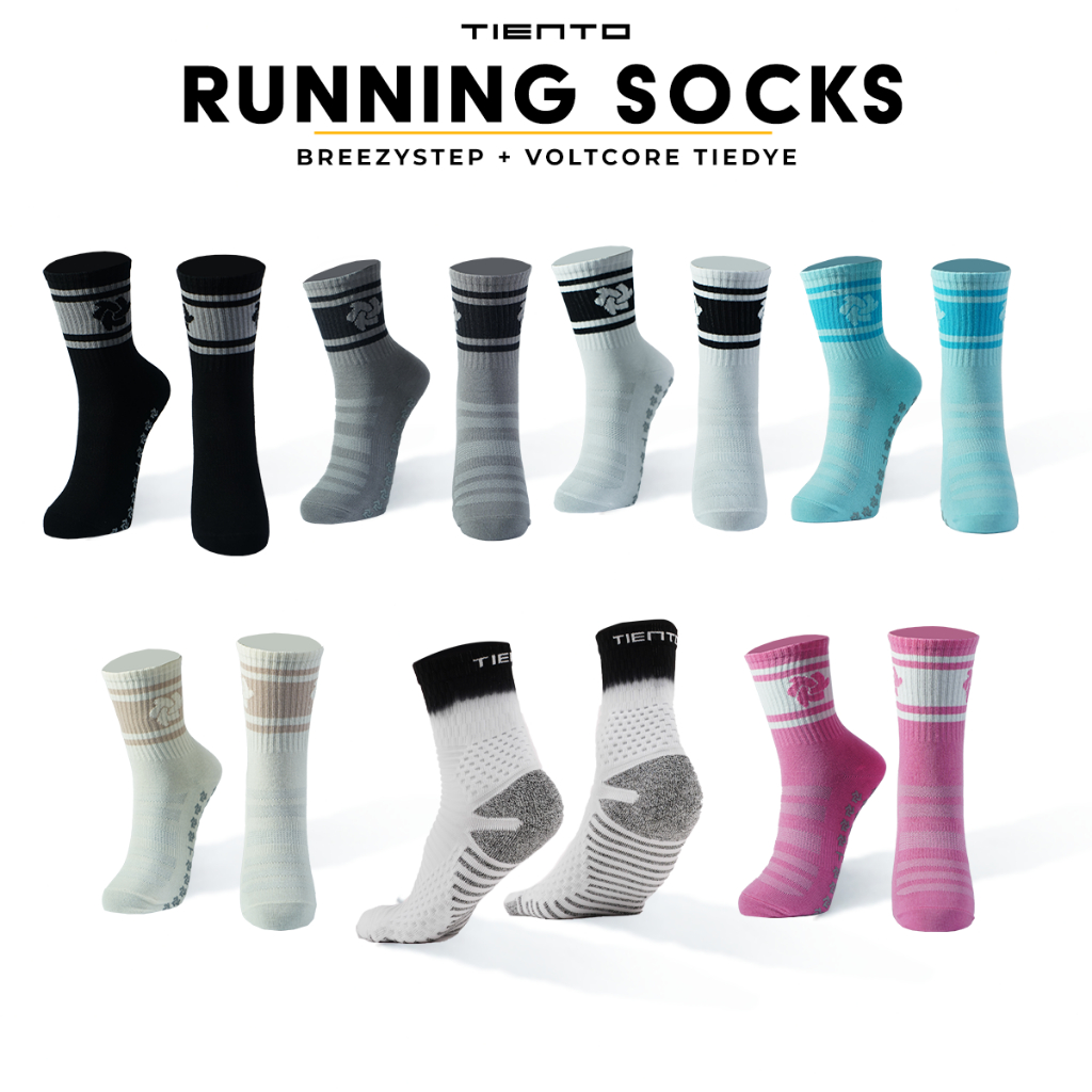 Tiento Kaos Kaki Olahraga Lari Running Socks Kaoskaki Trail Run Futsal Gym Breezystep