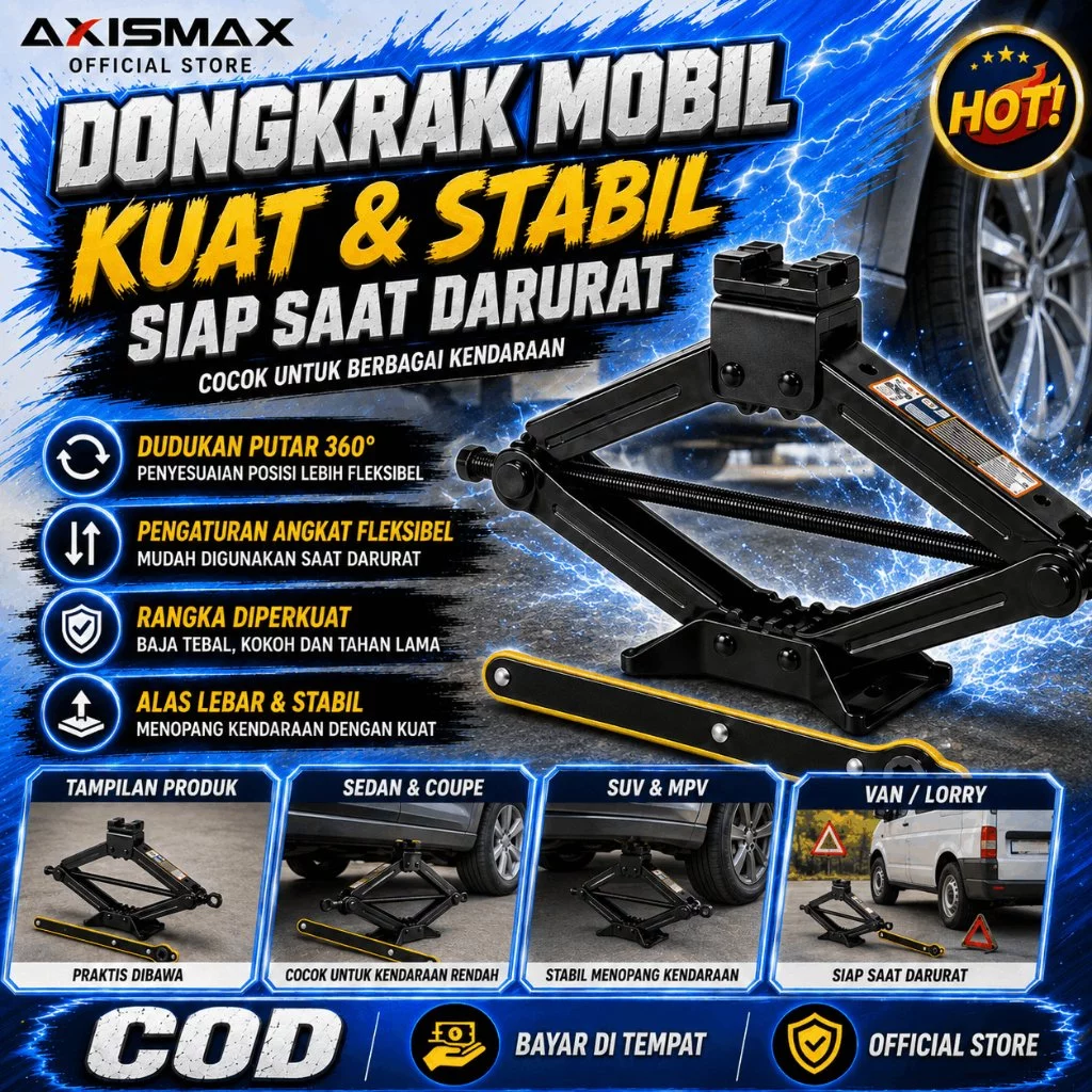 [Garansi 1 tahun] Dongkrak Mobil1/2/3/4Ton Portable Heavy Duty Dongkrak Gunting Manual