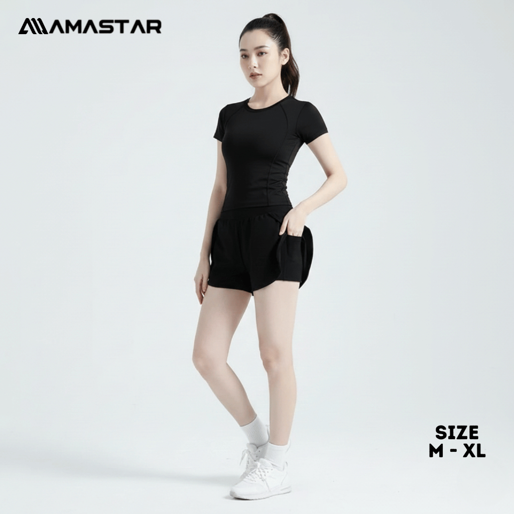 AMASTAR 1Set Manset Calestia Dan Celana Double Short Wanita