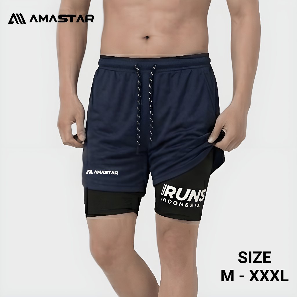 AMASTAR Hyperion Runs Celana 2in1 Double Shorts Running Unisex