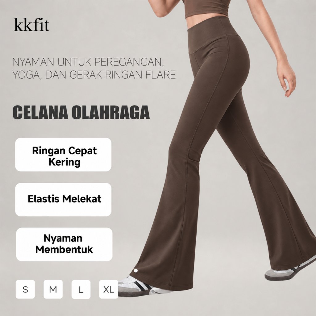 KKFIT Celana Legging Wanita Flare Pants Legging Celana Sport Wanita Legging Olahraga