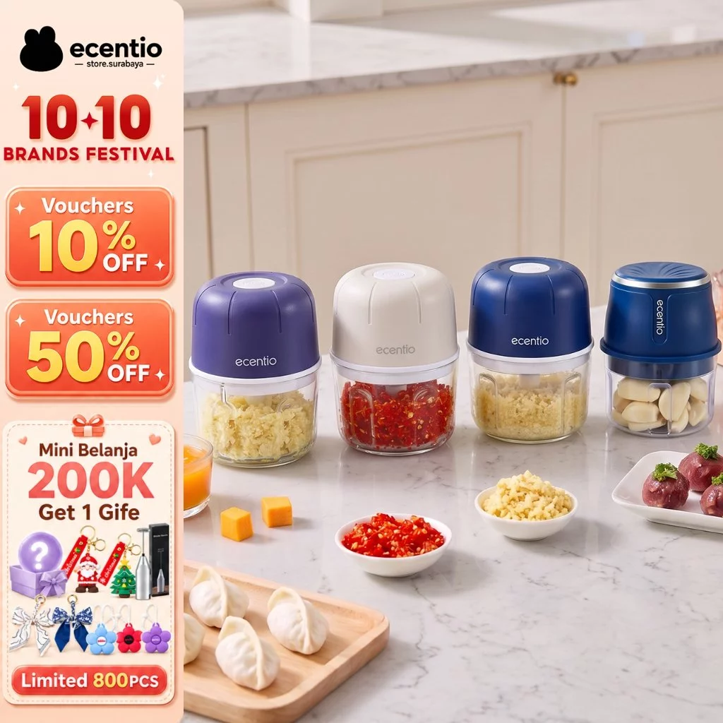 ecentio Mini Chopper 6 Pisau 250ml