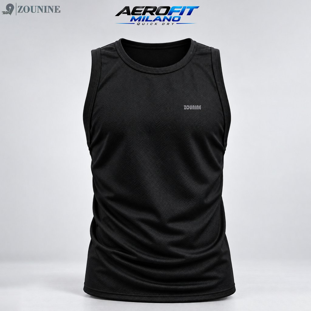 Zou9 Kaos Singlet Olahraga Pria Jersey Dryfit Dewasaa Running Gym