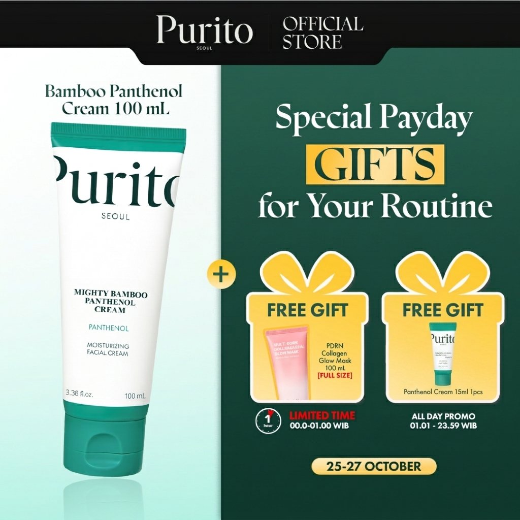 [BEST SELLING] PURITO Mighty Bamboo Panthenol Cream 100ml – Krim Perbaikan Skin Barrier