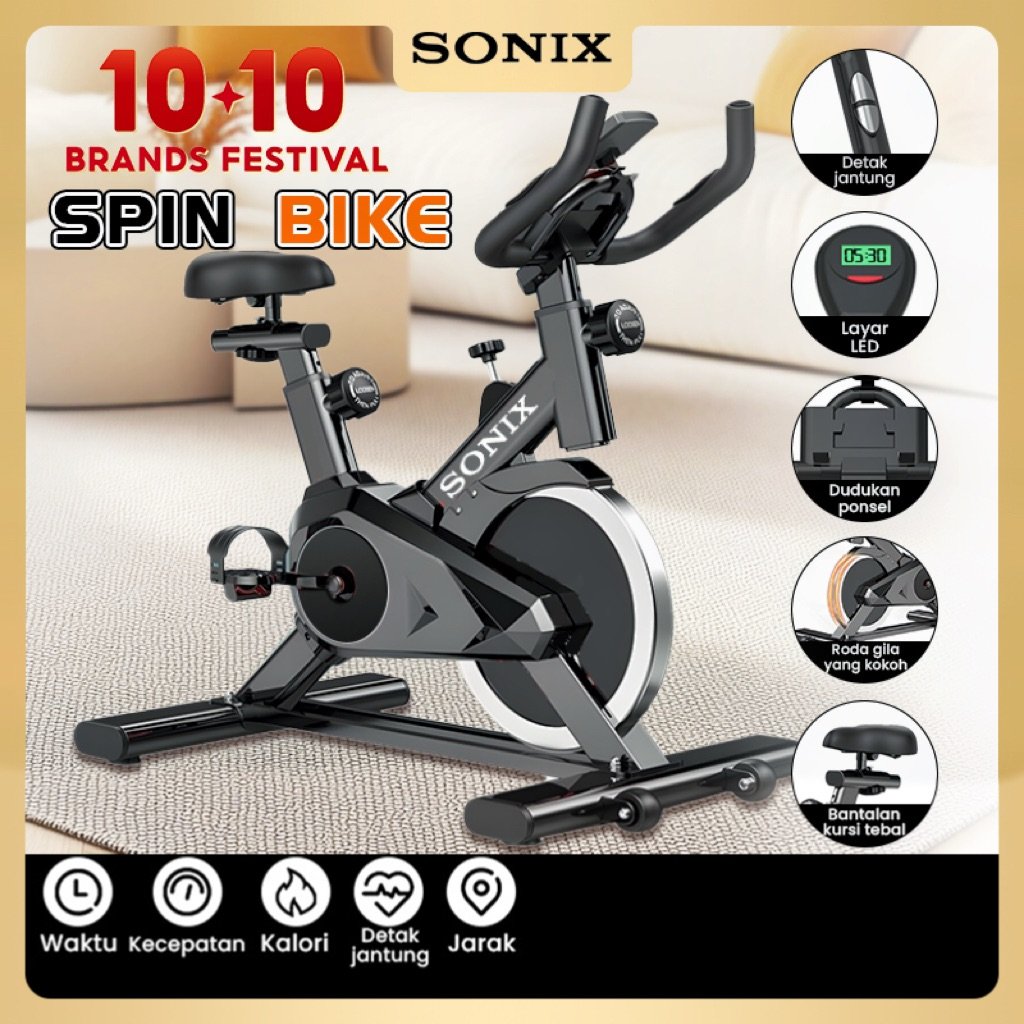 Sonix Spinning Bike SPB01 Static Peralatan Fitness Sports Sepeda Statis Exercise Bikes