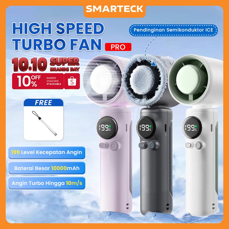 Smarteck Kipas Angin Portable SF07 Portable High Speed kipas Semiconductor Turbo Handheld