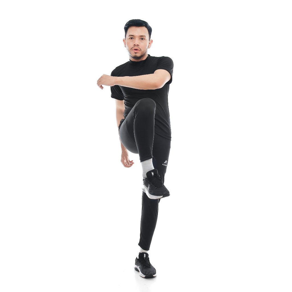 Aurion Manset Lengan Pendek dan Celana Legging Olahraga Pria Wanita