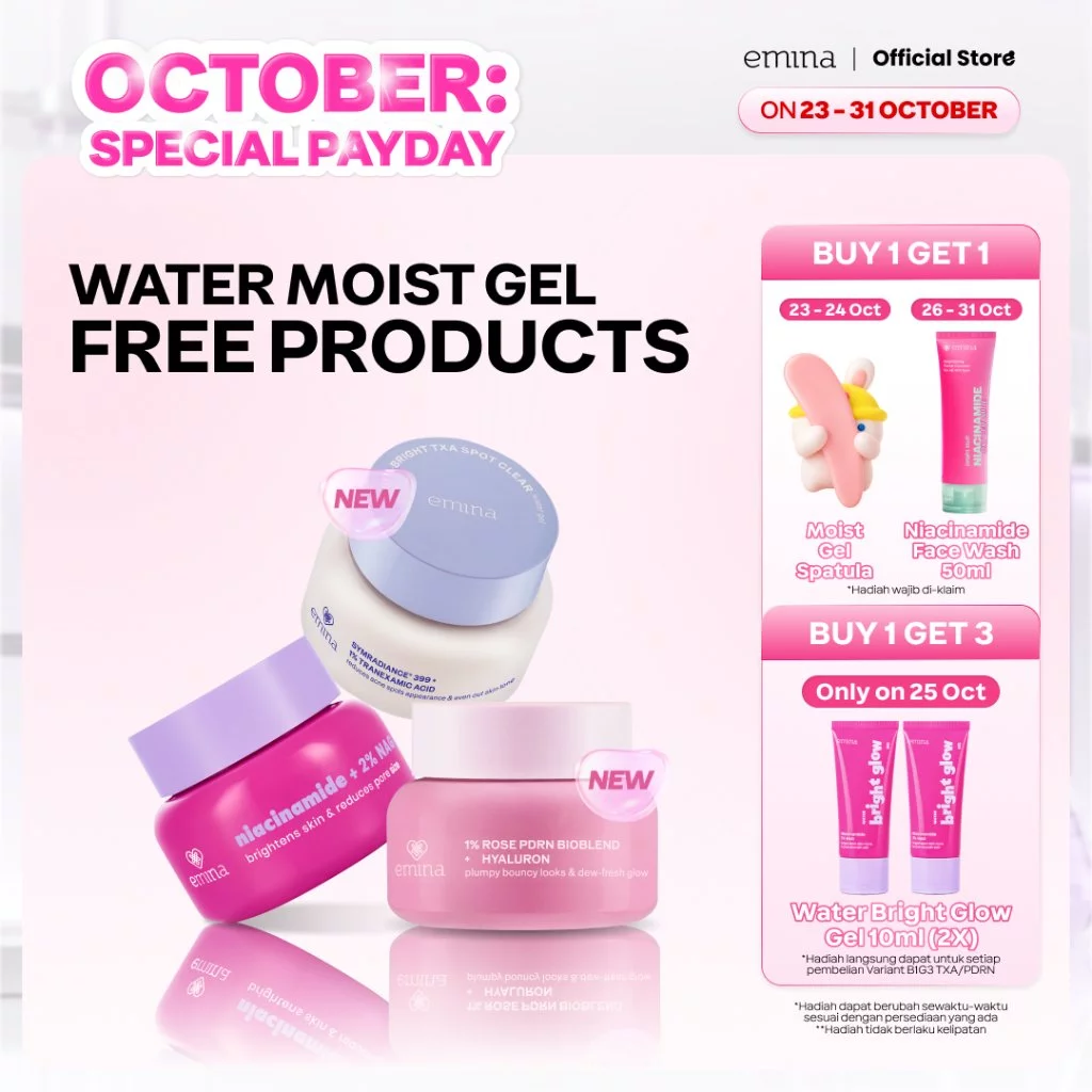 EMINA Moisturizer Water Gel Series Multi Skin Solution - Mencerahkan Wajah, Mengurangi