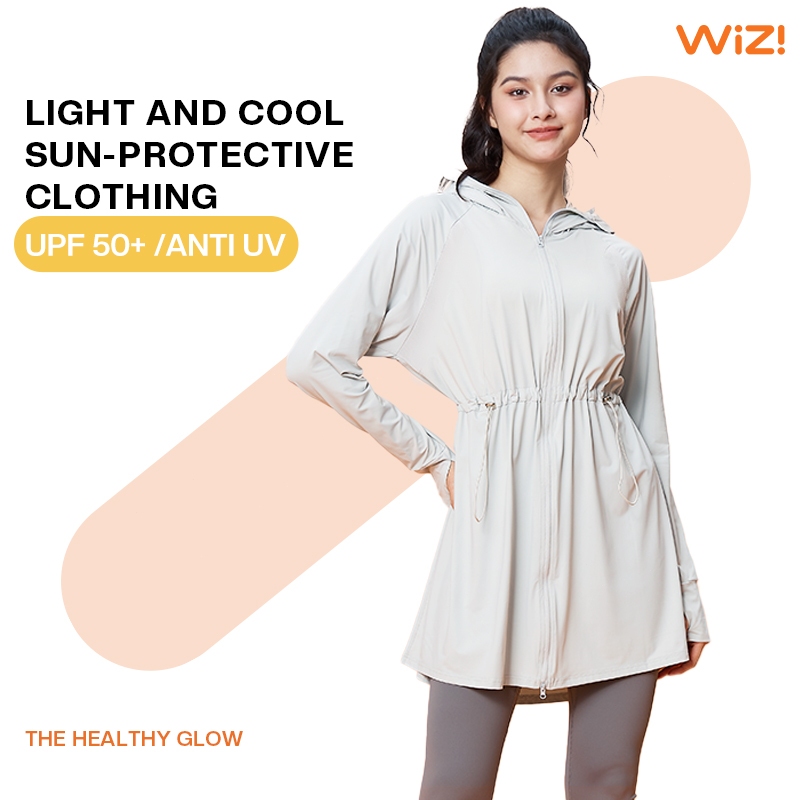 WiZi Jaket Parasut Wanita Oversize Jaket Anti UV Baju Olahraga Wanita Airy Jaket UPF50+