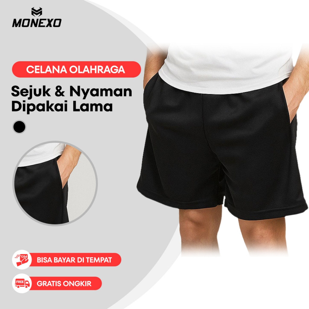 Monexo - Celana Pendek Olahraga Pria Badmintoon Tenis Kolor Pria Premium CMN17