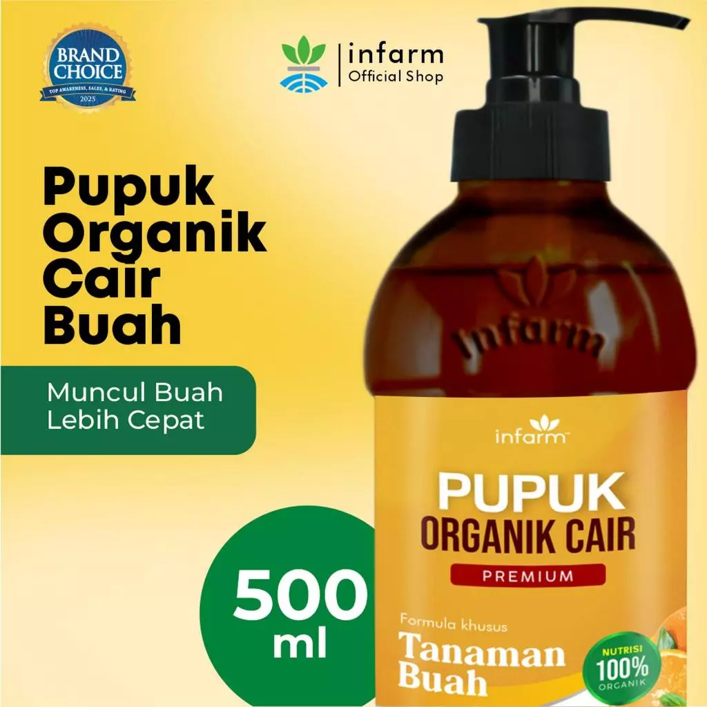 INFARM - Pupuk Organik Cair Pelebat Buah Original, Kalium Nutrisi Tanaman Anti Rontok Bunga Vitamin Tumbuhan Berbuah Lebat Asam Humat Asam Fulvat - POC BUAH