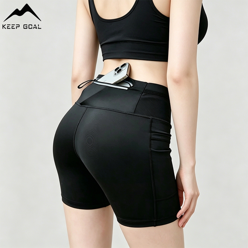 KEEP GOAL celana pendek olahraga wanita yoga high waist jumbo