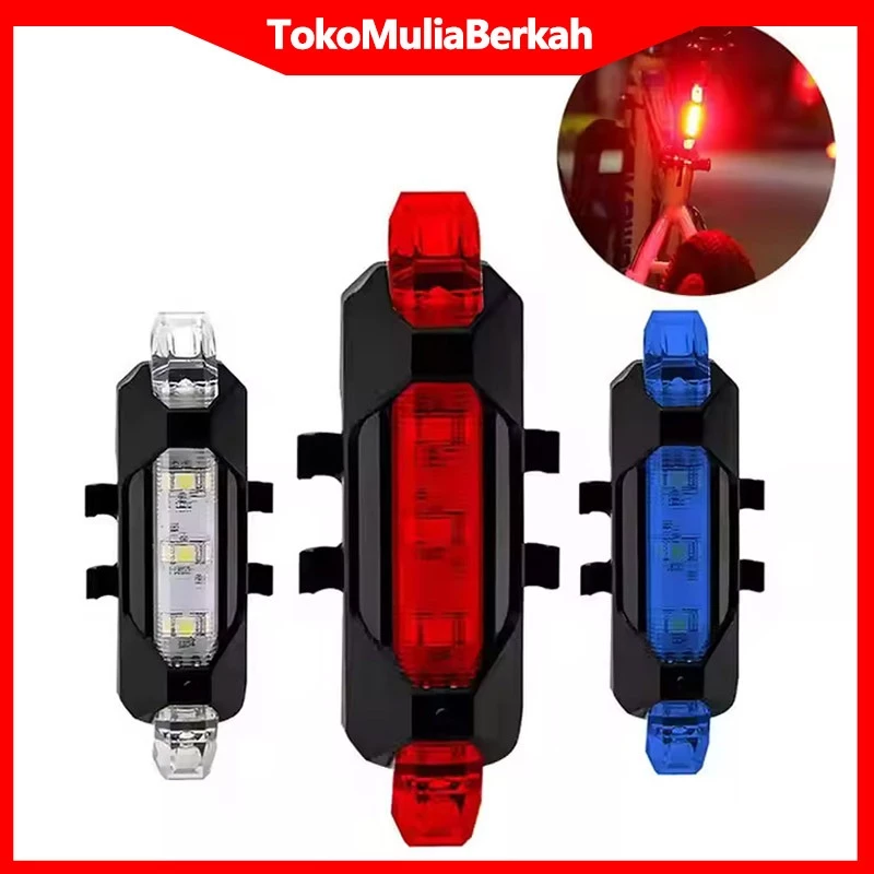 Lampu Sepeda Rechargeable Anti Air 5 Mode Ak sesoris Sepeda Lampu Keamanan Lampu Belakang