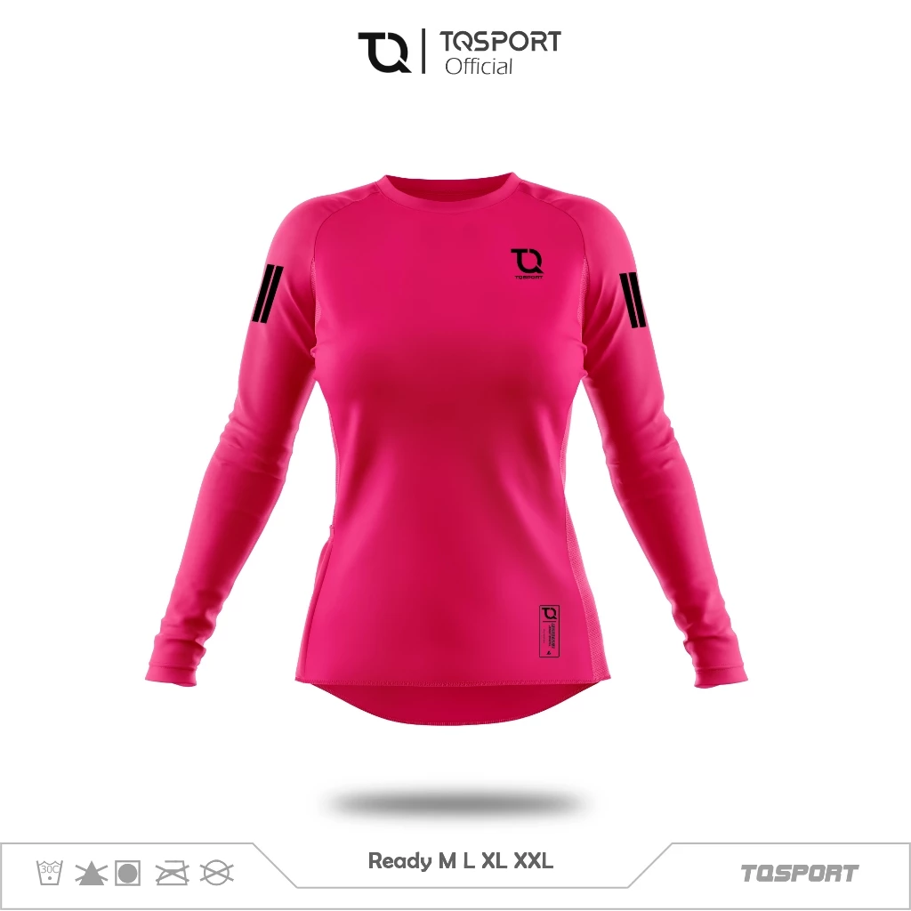 TQSPORT - Basic Atasan Olahraga Wanita Lengan Panjang Fitness Running