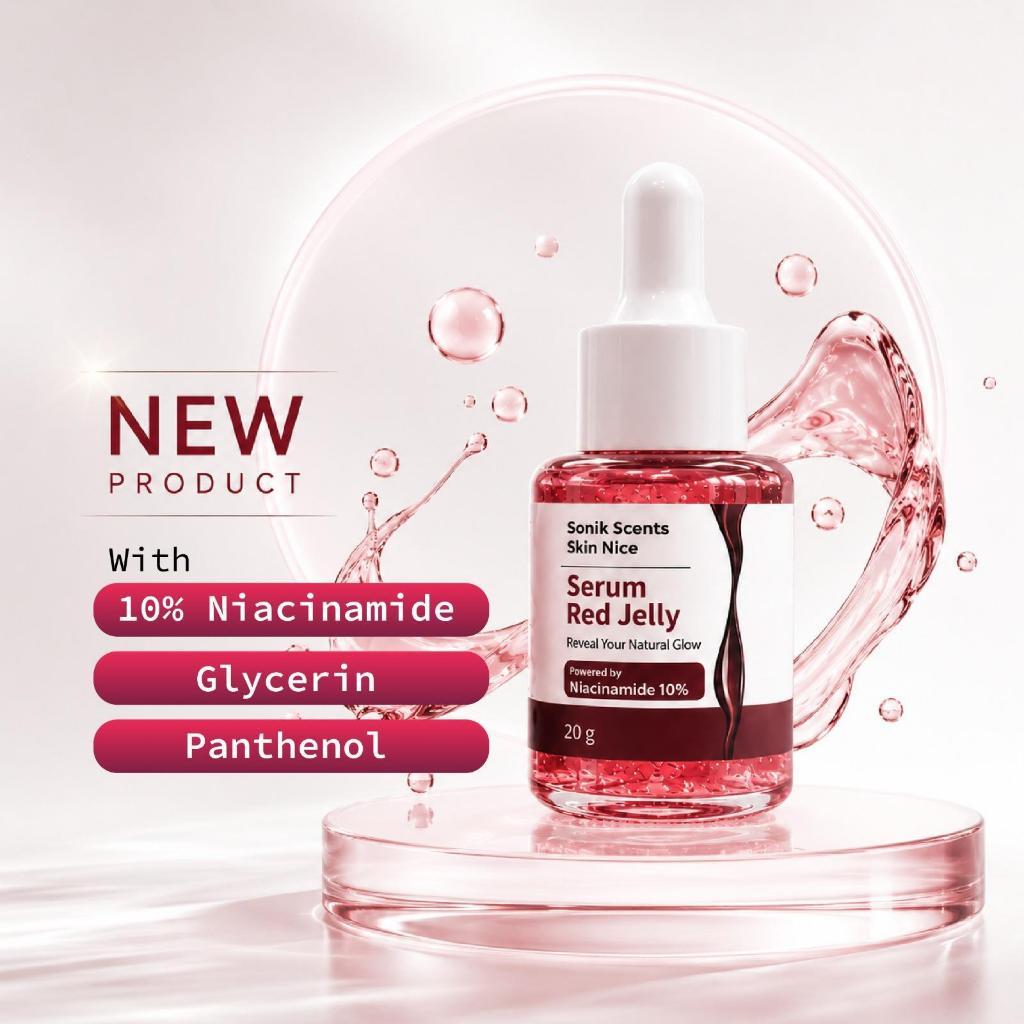 Sonik Scents Skin Nice Serum Red Jelly Reveal Your Natural Glow Niacinamide 10% Panthenol