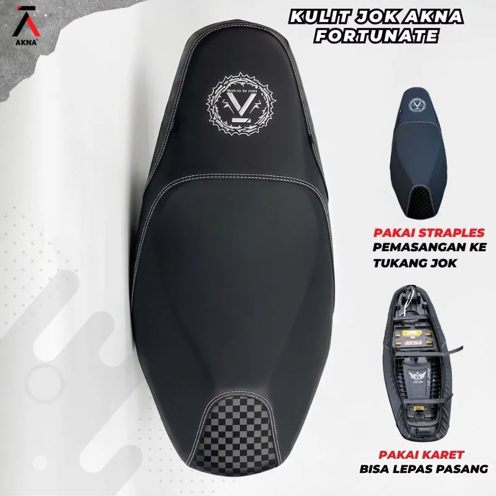 Akna Kulit Jok Motor Fortunate Jaitan Tengah X Carbon Catur 3D