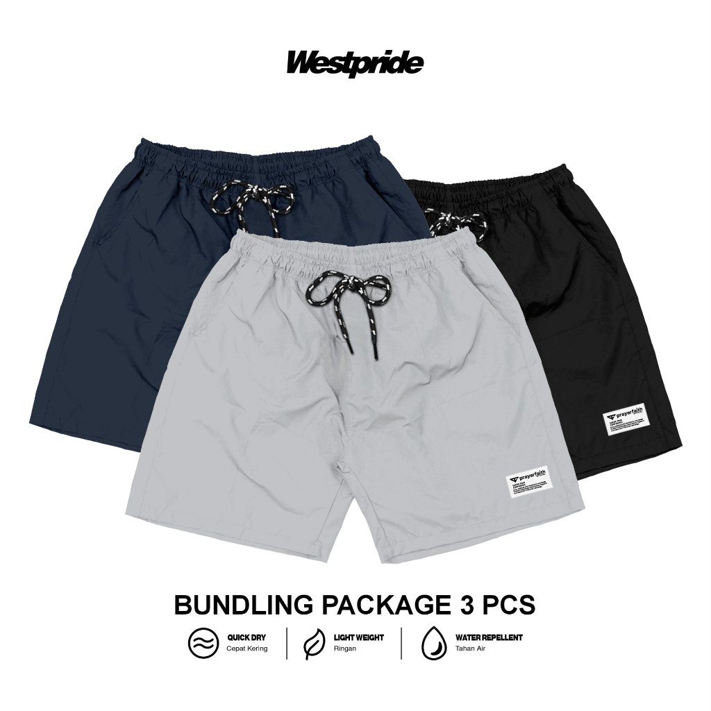 WESTPRIDE - Promo Paket 3 Pcs Celana Pendek Pria Untuk Harian