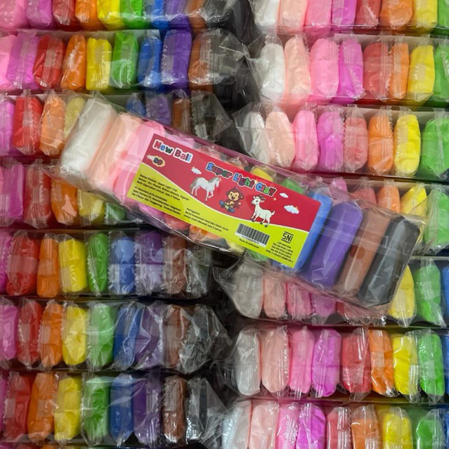 ACE - Clay Mainan Lilin 1pack Isi 12 Warna Kemasan Zipper Klip Anti Bocor Mainan Anak
