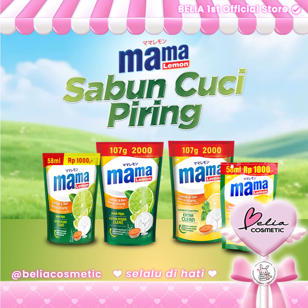 [ BELIA ] MAMA LEMON Cairan Pencuci Piring,Gelas & Wadah Plastik | Lemak & Bau Amis