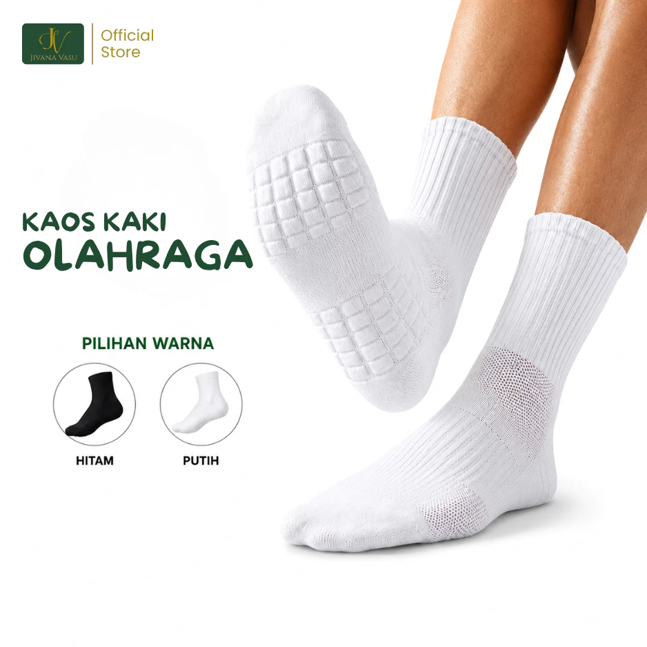 JIVANA VASU - Kaos Kaki Olahraga Premium Pria dan Wanita