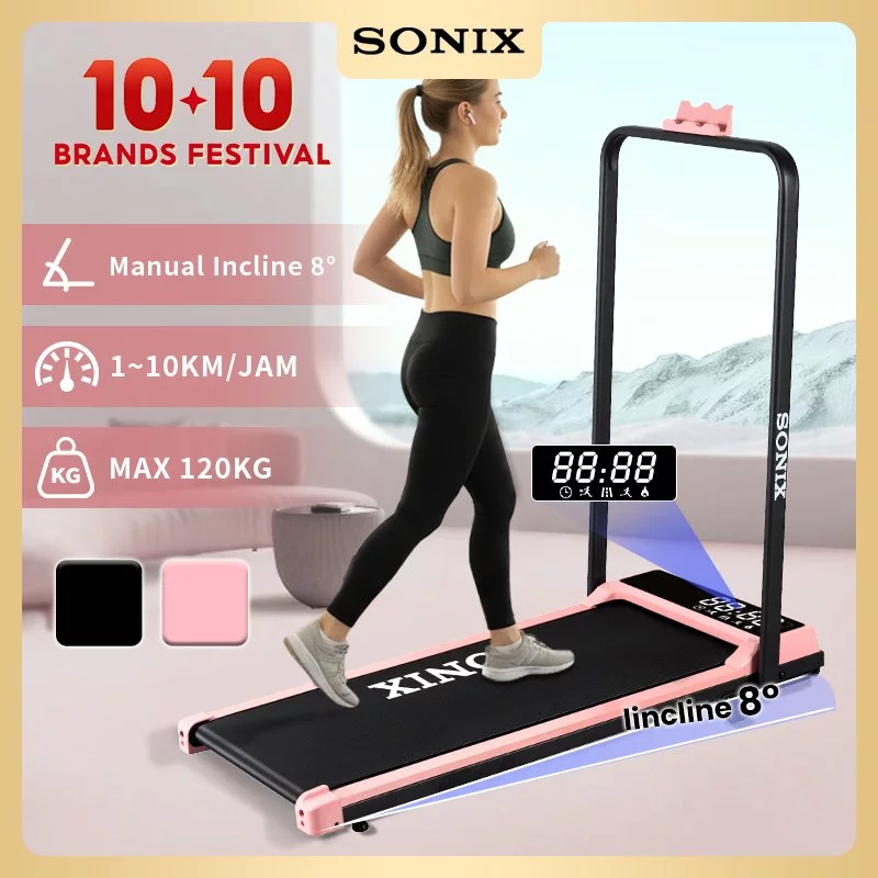 Sonix Lite Treadmill Incline 8 Derajat Listrik Walking Pad Running Termurah Dilipat