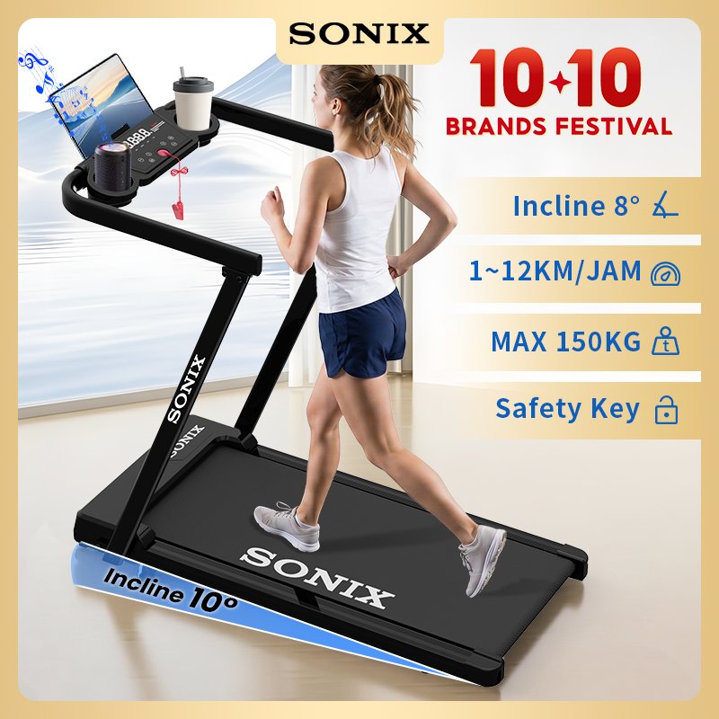 Sonix Z Model Incline Electric Treadmill STR07 Listrik Foldable Walking Pad Safety Key