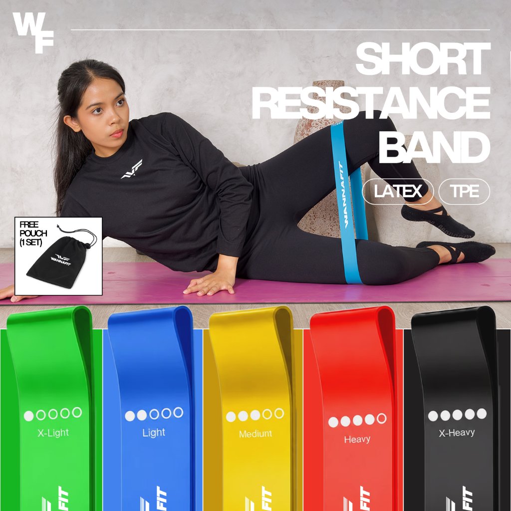 WANNAFIT Resistance Band Loop Mini | Karet Agility Olahraga Kaki Paha 5 Level | Alat