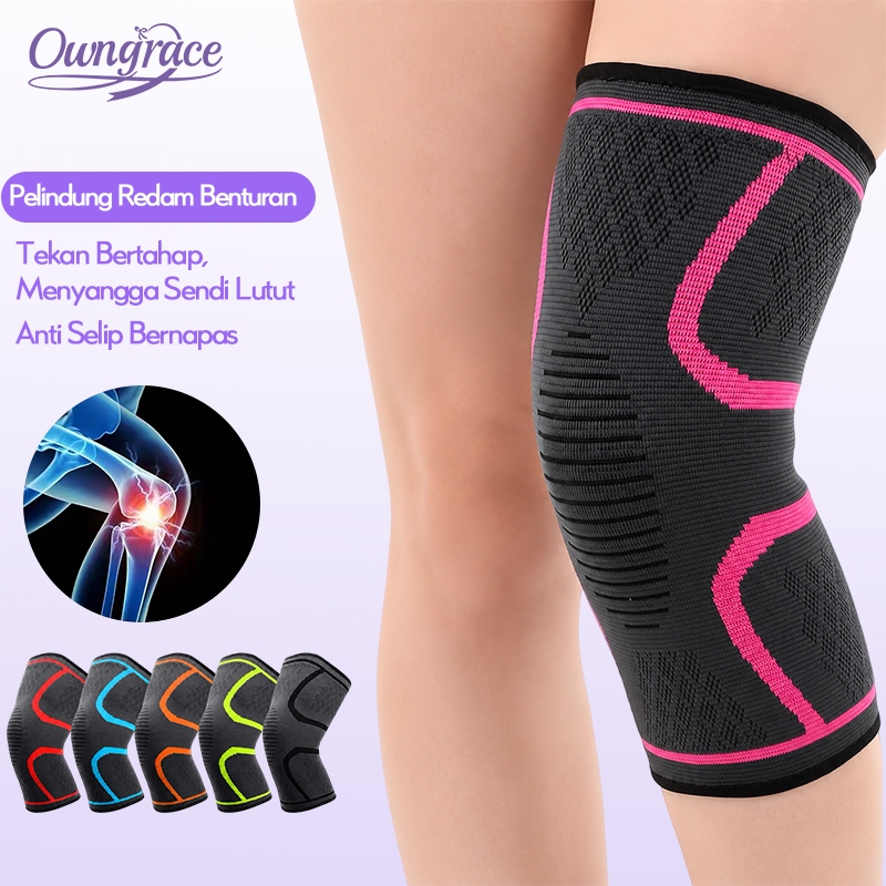 Owngrace Deker Lutut Wanita Knee Support Anti Slip Pelindung Lutut Olahraga Fitness Gym