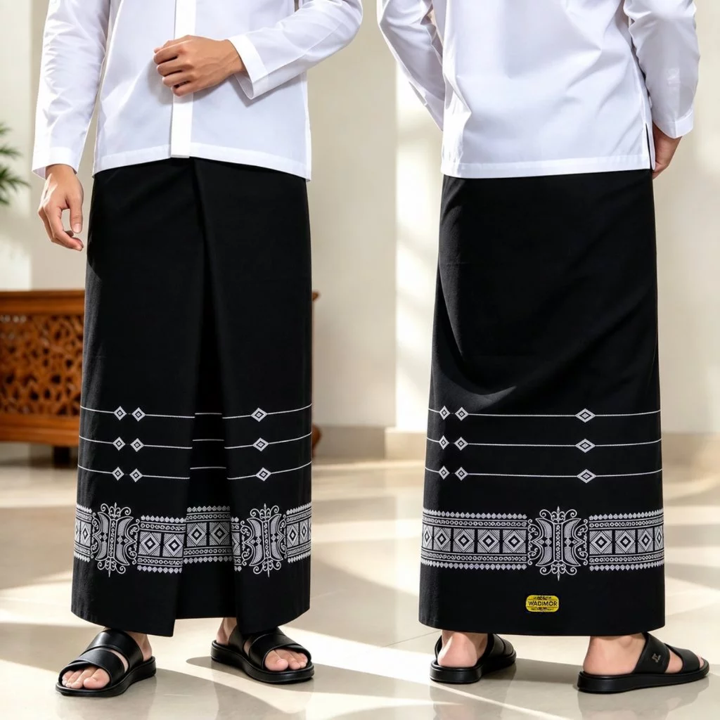 Wadimor - Sarung Bordir Pintu Aceh Motif Timbul Keren Sarung Sholat Pria Dewasa Terbaru Lebaran N001