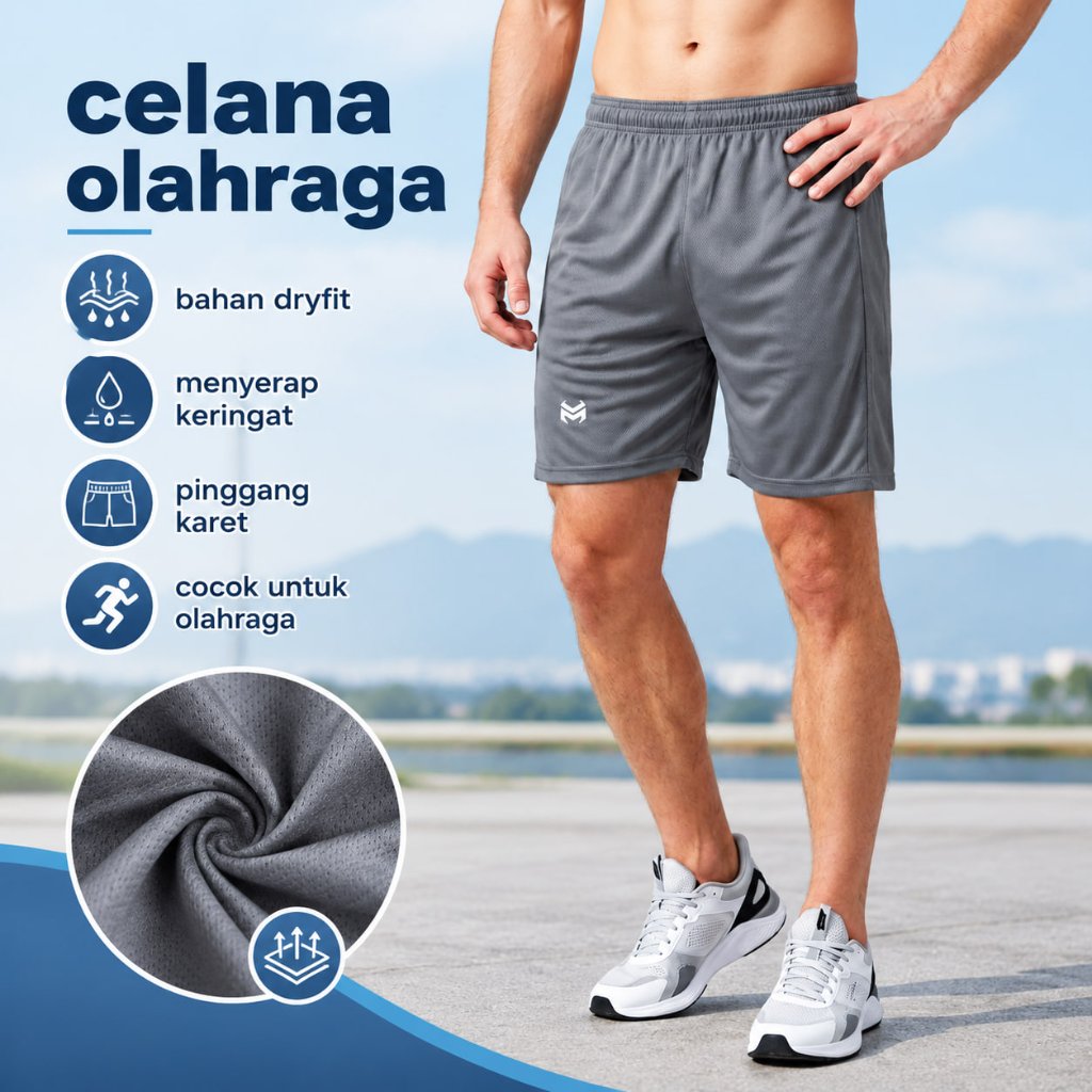 Monexo - Celana Pendek Olahraga Pria Celana Sport / Celana Olahraga Running Gym Fitness