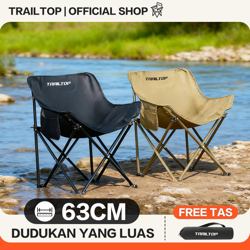 TrailTop Kursi Lipat Outdoor Beban 150kg Kursi Camping Bulat Balutannya Lebih Kuat Dan