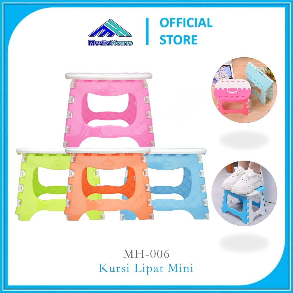 MedioHome Kursi Mini Bangku Kursi Lipat Plastik -MH-006