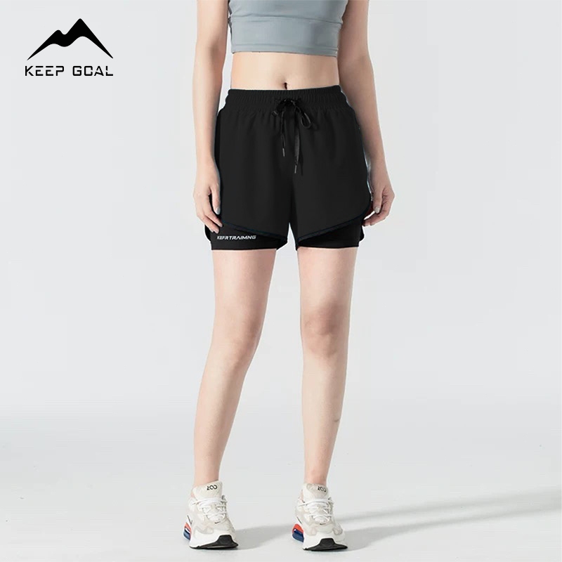 KEEP GOAL celana olahraga wanita pendek joging badminton dry fit
