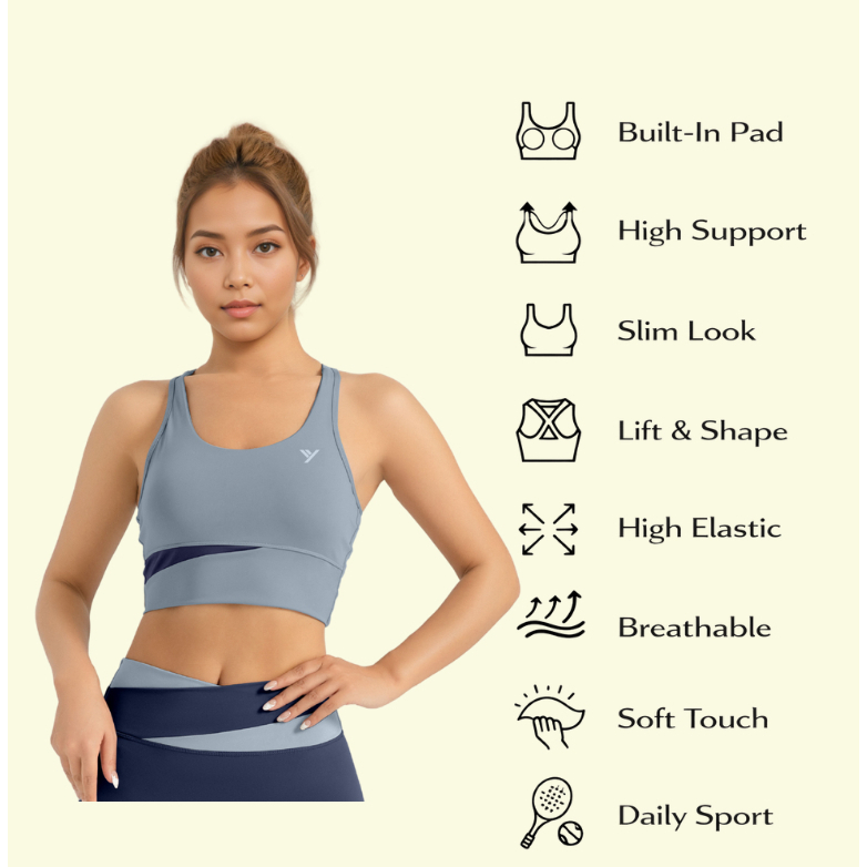 Yalv Tera Sport Bra Pakaian Olahraga Kekuatan Tinggi Shockproof Fitness Yoga Pilates